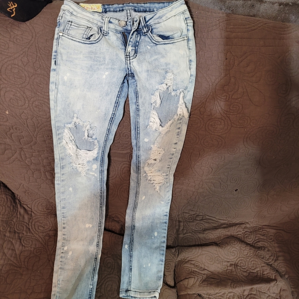 Machine Distressed Jeans